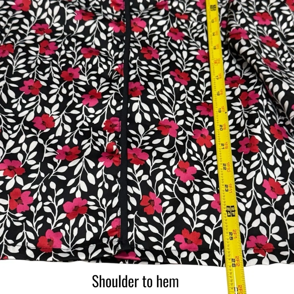 Kate Spade Floral Pajama Button up Top Comfy‎ Cute Chic Women's Size L